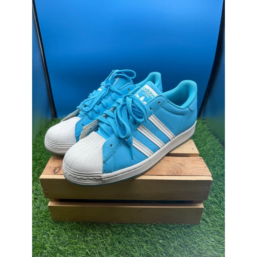 Adidas Superstar Sky Blue White Shell Toe Sneakers - men Size 12